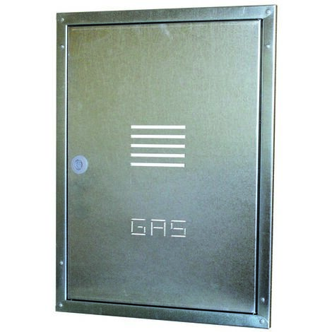 Puerta empotrada para contador de gas con marco de acero inoxidable H450 x A340 mm con un grosor de 6/10 mm
