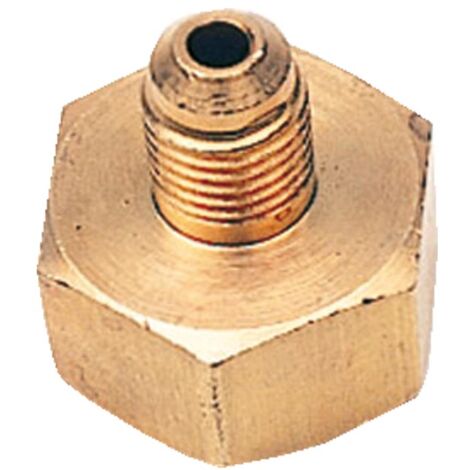 Racor 1/4" SAE modelo: 1/4" SAE M x 1/2" F - para cilindros de 5/10 kg - Idrhaus