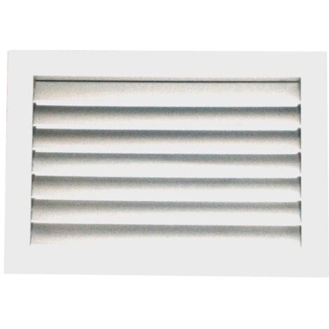 Rejilla De Aluminio Para Salida De Aire Caliente O Frío, Difusor De 600 X 200 Mm, Aletas Fijas Inclinadas 45°, Fijación Por Clips, Color Blanco, Para Paredes O Placas De Yeso
