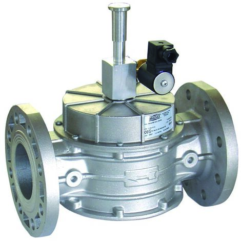 Electroválvula de gas con rearme manual normalmente abierta 500 mbar ev rm na dn125 pn16 p.max 500mbar 230vac m16/rm na ex11 008