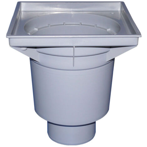 Sumidero vertical 'Perfekt' DN110, soporte de rejilla de plástico 244x244mm, sólo cuerpo