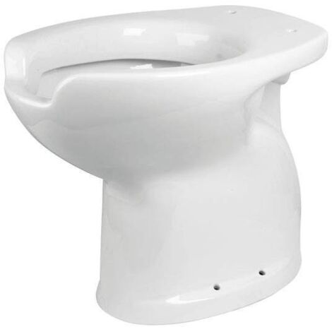Taza de inodoro de cerámica EASY H49 cm con abertura frontal y desagüe en el suelo - Idral
