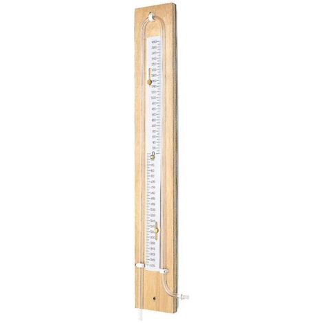 Manómetro de columna de agua en forma de U escala 40 mbar con base de madera y tubo de plexiglass