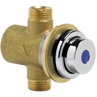 Grifo de lavabo empotrado temporizado con pulsador y grifería de pared delgada - Idral