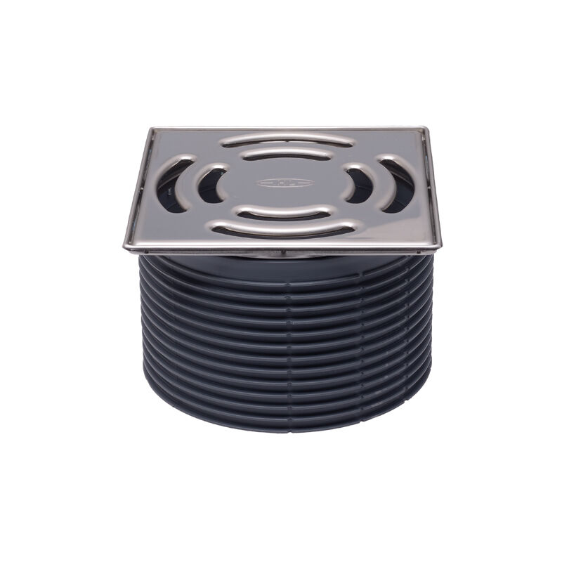 Accessoire Plomberie Salle De Bain Ferme-siphon ABS FIRST PLAST | Grille Inox 100x100mm | Évacuation 50mm Siphon Douche Grille Inox