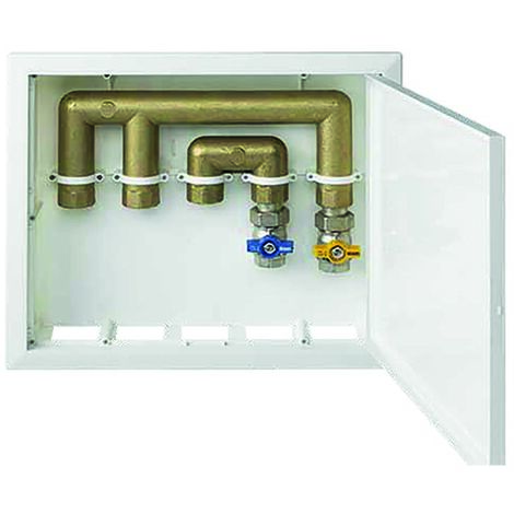Ferrari Srl – Boîte de distribution eau-gaz vide L370 x H310 x P82 mm – Matériaux résistants aux intempéries – Montage rapide avec supports intégrés