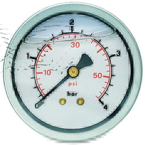 Anémomètre Encastrable à Glycérine - Raccord Arrière 1/4" Ou 1/2", Diamètre 63 Ou 100 Mm