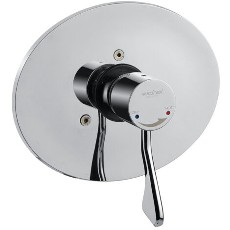 Mitigeur thermostatique encastré à levier clinique et boîtier de protection série 900 Idral 900.42/1 Chromé - Laiton (1/2)