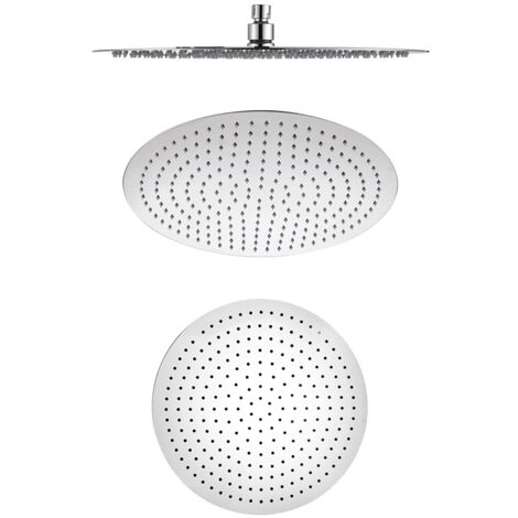 POMME DE DOUCHE SANDWICH RONDE INOX BROSSE 300 MM ANTICALCAIRE