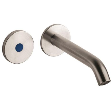 Robinet électronique encastré en AISI316L pour lavabo avec alimentation par batterie INOX série Idral I84N2-00000 Acier inoxydable (1/4)