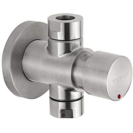 Robinet de douche temporisé 15 sec Serie INOX Idral 08430 Acier inoxydable (1/2)