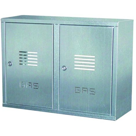 Coffret double pour compteur de gaz en tôle galvanisée - H 750 x L 980 x P 240 mm
