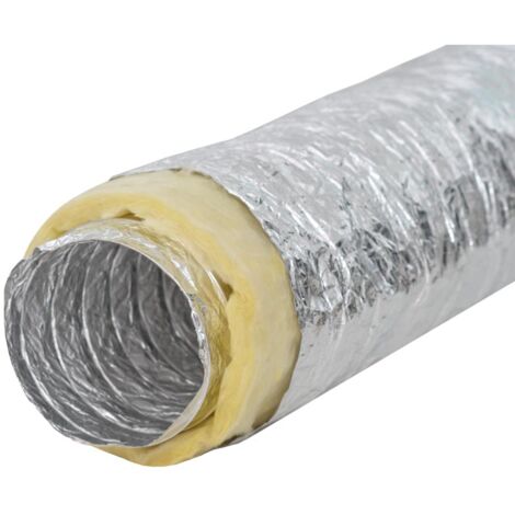 Gaine Isolante Laine De Verre 25mm – Longueur 10m, Revêtement Alu, Pour Tuyauterie