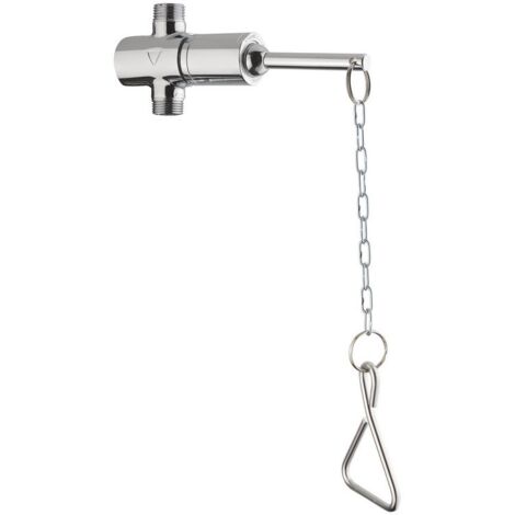 Idral – Robinet de douche temporisé chromé avec commande à chaîne – Arrêt 25 sec à 3 bars – Sortie 1/2' – Débit 8 l/min