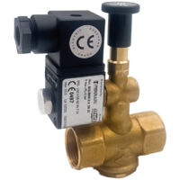 Electrovanne manuelle de gaz ouverte pour réarmement dn20-3/4 "ff pe 6bar m16/rmo na