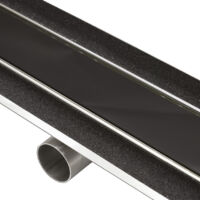 Rampes de gouttière en inox - cristal noir Rampes de gouttière ret. l1185 mm entièrement en acier inoxydable avec plaque de cris