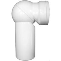 Coude de raccordement aux toilettes DN110 avec joint en PVC. Blanc