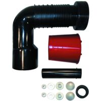 Coude de sortie pour WC suspendu DN90/110 avec joint, peut être raccourci, capuchon de protection et kit de raccordement HL226