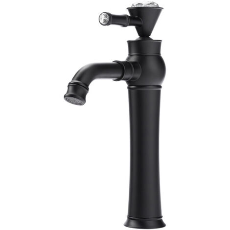 Grifo lavabo caño alto monomando retro, Negro (1/4)