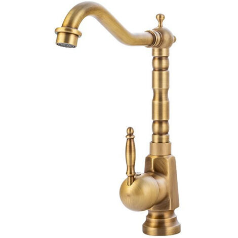 Grifo lavabo caño alto monomando retro, Bronce (1/5)