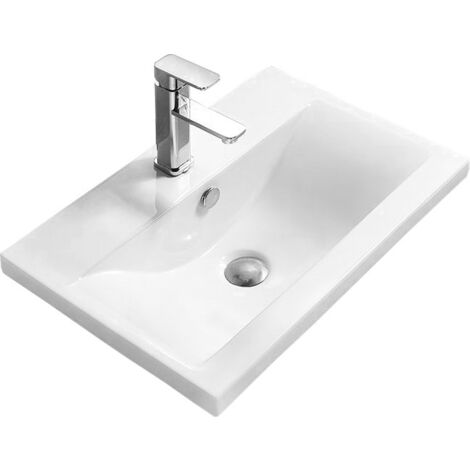 lavabo de encastrar cerámico 51x39,5x18,5 cm, Blanco