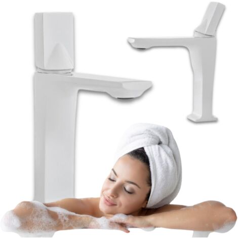 Grifo lavabo monomando, Blanco (1/3)