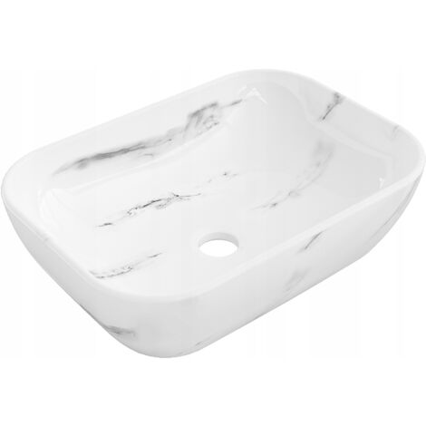 Lavabo cerámico sobre encimera, 45,5x32,5x13,5 cm, Blanco (1/2)