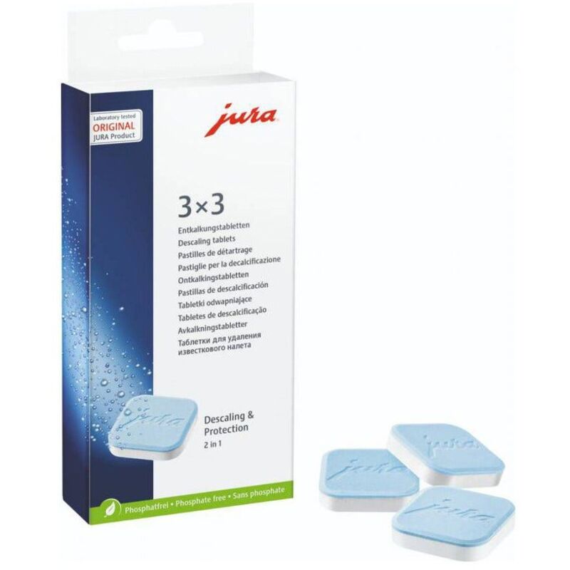 Pastilles détartrantes (3x3pcs) d'origine Jura pour machine à café