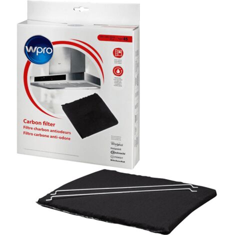 Filtre a charbon anti-odeurs pour hotte, type 45 (202 x 228 x 10 mm - 81 g), compatible Whirpool - 484000008785 (1/3)