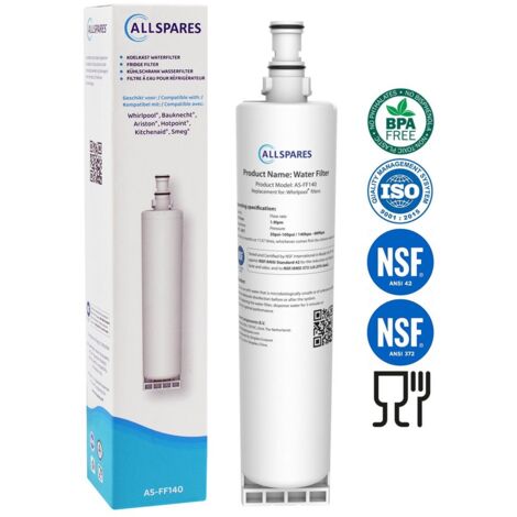 AllSpares Filtre à Eau (3x) De Réfrigérateur Pour Whirlpool SBS002 / SBS200
