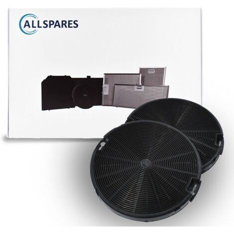 AllSpares Filtre à charbon (2 pcs.) pour hottes aspirantes adapté pour NYTTIG FIL 400, AEG-Electrolux EFF75, Etna 724648 / ACC931, Smeg KITFC155 et Franke Faber 112.0067.942 / 057672 (Ø153x15mm) (1/5)