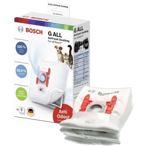 Sacs aspirateur (4pcs) d’origine Bosch Type G ALL AirFresh BBZAFGALL (1/4)