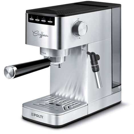 Machine à expresso Polti Coffea P10S – Acier inoxydable – 15 bars – Réservoir 1,3 l – Fonction SteamyMilk pour cappuccino - PCEU0129 (1/5)