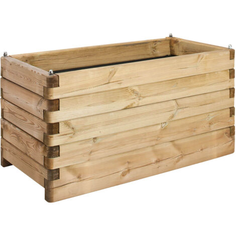 BinaryABC Pflanzkasten Aus Holz, 30 X 10 X 7 Cm – Rechteckiger Blumenkasten Für Outdoor, Gemüse & Sukkulenten