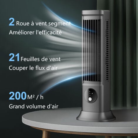 Gistuch Ventilateur colonne, Ventilateur de Bureau sans Pales, Ventilateur de Tour de Bureau Professionnel Sûr et Réglable à 3 Niveaux, Portable et Efficace, Silencieux pour la Maison ou le Bureau