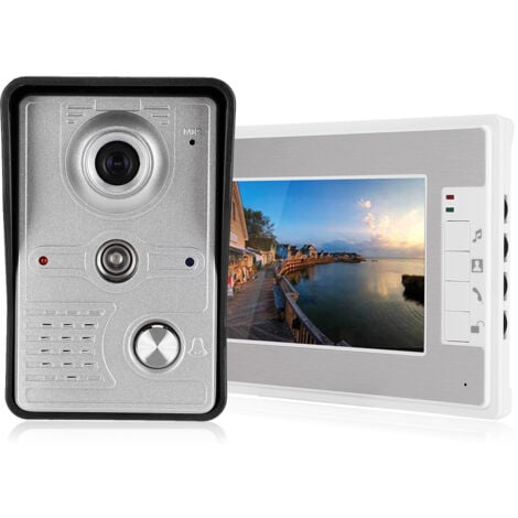 Gistuch Sonnette vidéo fil ,Sonnette extérieure avec caméra, vidéo HD 1080p, visiophone, détection de mouvements, installation facile