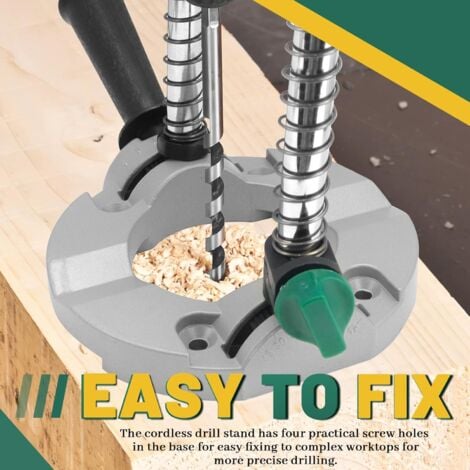 Gistuch Guide de perçage réglable à 45° Support de perceuse électrique rotative avec mandrin de perçage Mini support de perceuse d'établi pour le travail du bois