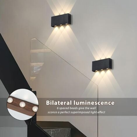 Gistuch Lampe murale LED rechargeable Lampe murale avec batterie 5000mAh avec interrupteur Touch Control 3 modes niveaux de luminosité,pour salon EscalierCouloir Appliques murales sans fil (Noir)