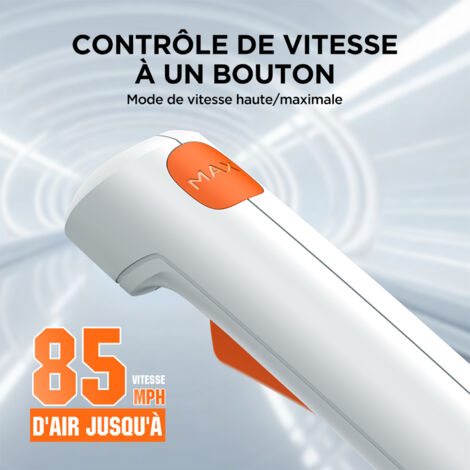 Souffleur De Feuilles Sans Fil à Batterie - 6 Vitesses, Débit D'air 360 M³/h - Avec Fonction Aspirateur Et 2 Buses - Idéal Pour Feuilles, Poussière, Neige Légère
