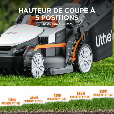Tondeuse à gazon sans fil 13 pouces, U20 Handy+ 20 V, tondeuse à gazon électrique pour jardin, cour et ferme, 5 réglages de hauteur, poids léger, batterie portable 4,0 Ah incluse Litheli