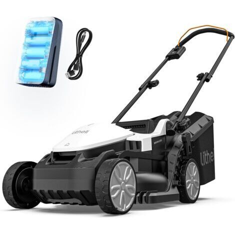 [JAMAIS UTILISÉ] Tondeuse à gazon 33 cm, hauteur réglable sur 5 niveaux, batterie 20V 4.0Ah, moteur sans balai, idéale pour l'entretien de la pelouse Litheli