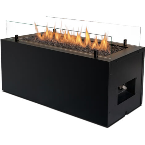 Braciere a gas da esterno Planika Rio, calore 7-10 kW - Braciere rettangolare a propano - Stufa da patio e giardino con copertura