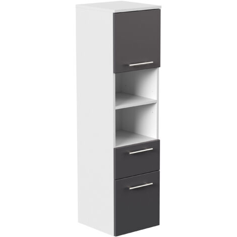 Hochschrank SANTINI 135cm weiss matt mit Fronten in anthrazit