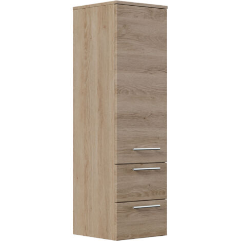 Hochschrank 120 cm eiche hell mit Glaseinlagen