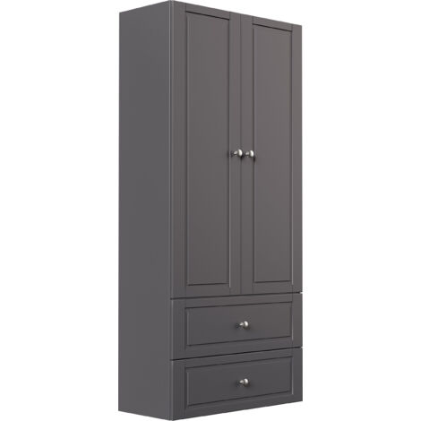 Badezimmer Hochschrank XL Cottage 176x80cm Anthrazit (1/4)