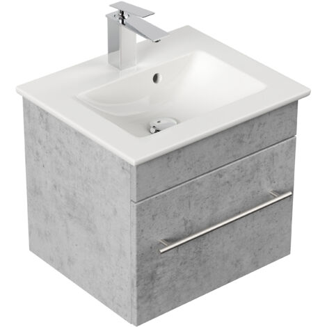 Badmöbel mit Villeroy und Boch Venticello Waschbecken 50 cm SoftClose beton (1/5)