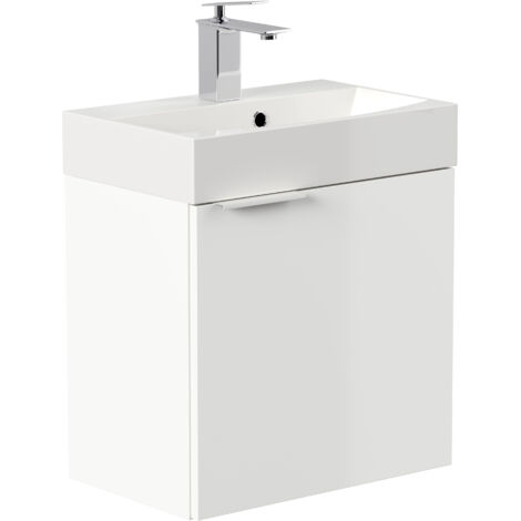 Badmöbel Mars 700 SlimLine – Hochglanz-Weiß Mit SoftClose-Schubladen, Waschtischunterschrank 69 Cm Breit, Inkl. Mineralguss-Waschbecken – Designed In Germany