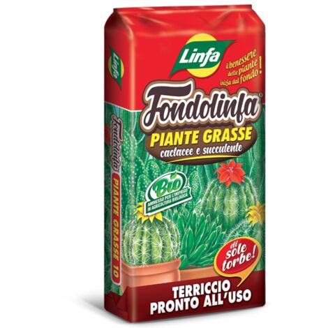 Linfa Terreau pour succulentes, cactus et plantes grasses 10 Lt