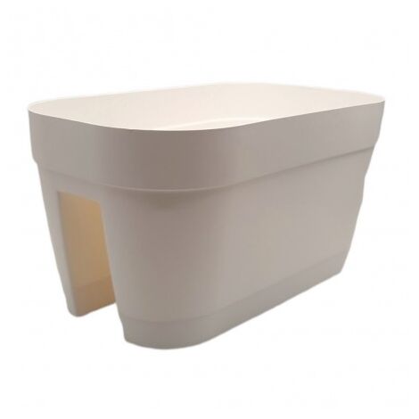 ORLANDO Vase à fleurs ovale pour balustrade diverses couleurs 45x45x24 H - Couleur : Blanc - Colore: tortora