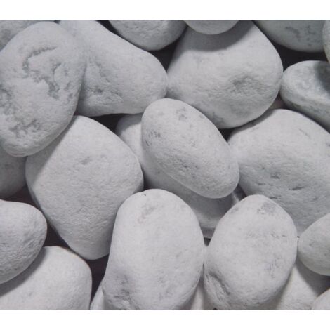 10 sacs de 25kg de galets de marbre blanc de Carrare 7/15 mm